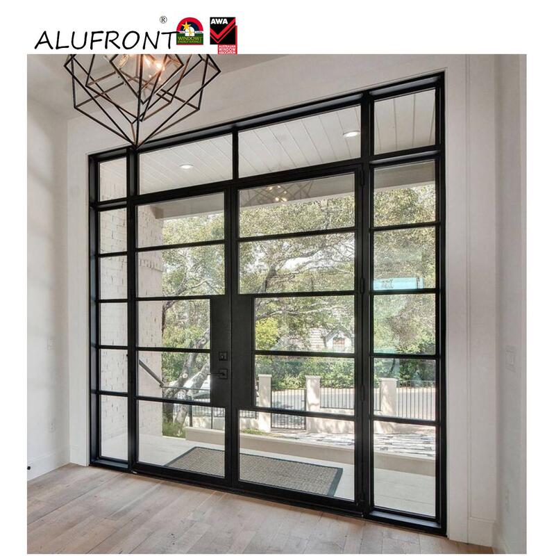 Wangpin Doors and Windows French-Style Lattice Door As2047 Certified Double-Door Entryway for Single-Family Homes