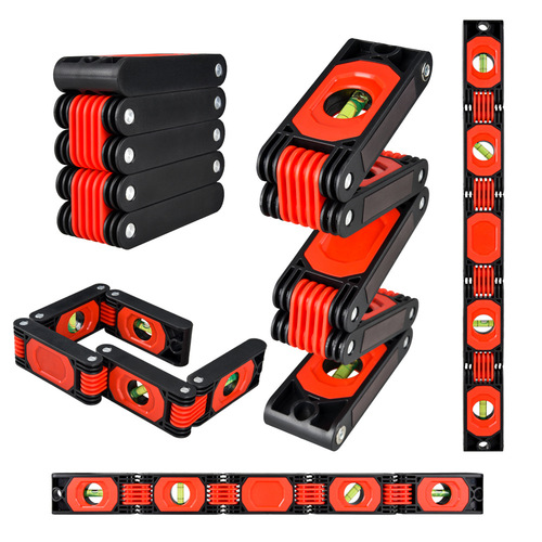 Multi-functional folding level, high-precision multi-angle corner building decoration measurement woodworking tool level