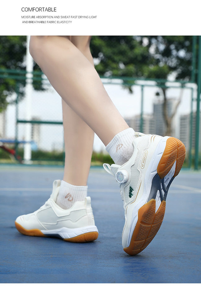 Giày cầu lông chuyên nghiệp unisex thi đấu và tập luyện, chống mài mòn, bám sân, giảm chấn, đế bằng — Bạch Phấn Nguyệt 8213XF, Màu be 8213XF, Phấn mây 8299HLL, Trắng xám 8213XF chi tiết 13
