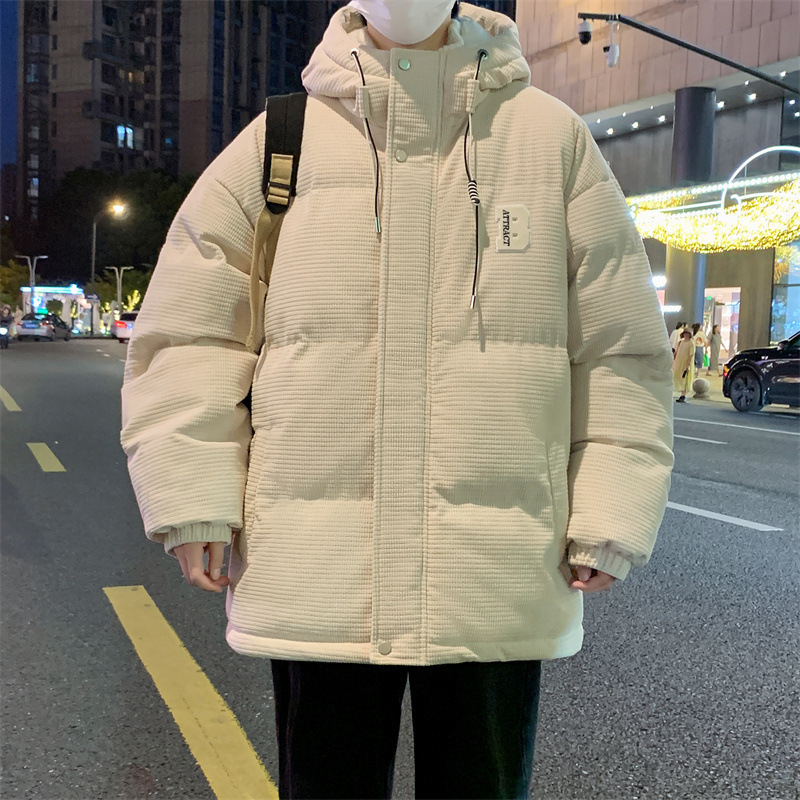 NASA羊羔绒秋冬季男士棉衣加绒厚保暖外套棉服潮流连帽羽绒棉袄子|undefined