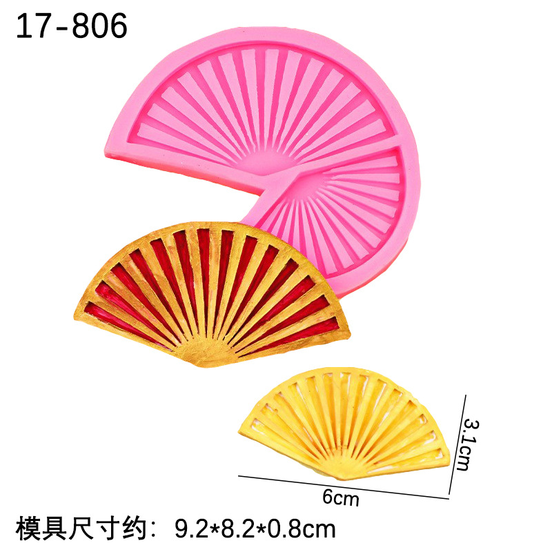 Fondant en forma de abanico de origami pastel decorativo plug-in chocolate Caramelo Suave molde de silicona origami modelado epoxi molde de yeso