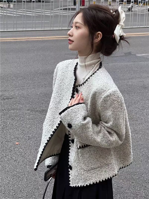 法式小香风短款外套女秋季2025新款高端名媛气质小个子冬季高级感|undefined