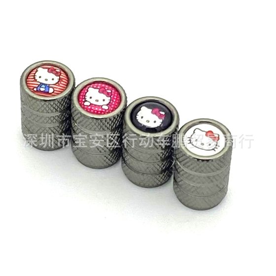 Suitable for car wheel polo valve core cap Hello Kitty valve cap KT cat valve cover metal dustproof decoration