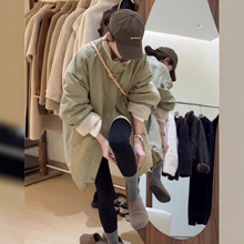 中长款加绒加厚派克服风衣外套女冬季新款2025年韩系保暖棉服上衣