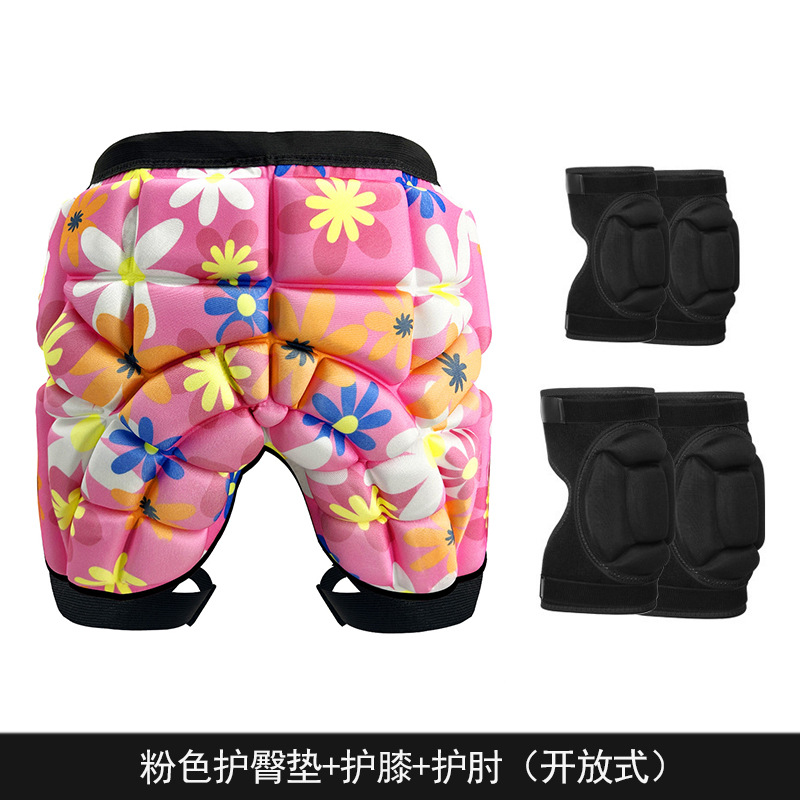 Rodilla de cadera rosa, rodilleras y coderas (abierto)