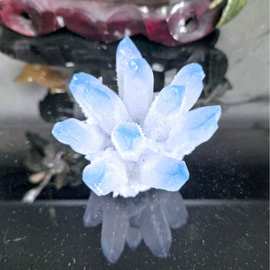 厂家现货供应蓝晶簇原石香薰石扩香石 水晶装饰石摆件