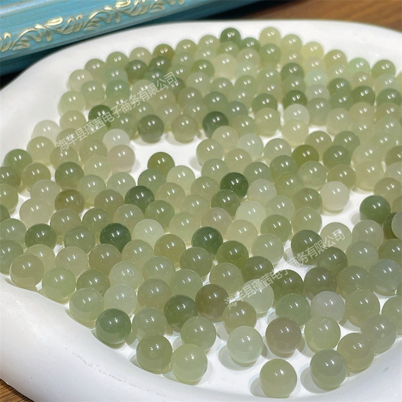 Натуральный материал Цинхай, нефрит Хэтянь, 8 мм, серьги с половиной отверстия, свободные бусины с запасными бусинами, крючки для ушей, серьги, аксессуары, аксессуары