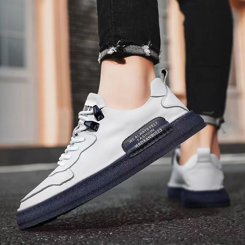 New Men's Distinctive Hand-stitched Shoes Casual Shoes Internet Popular All-match Sneakers Korean Style Fashionable Single-layer Shoes Men's Shoes