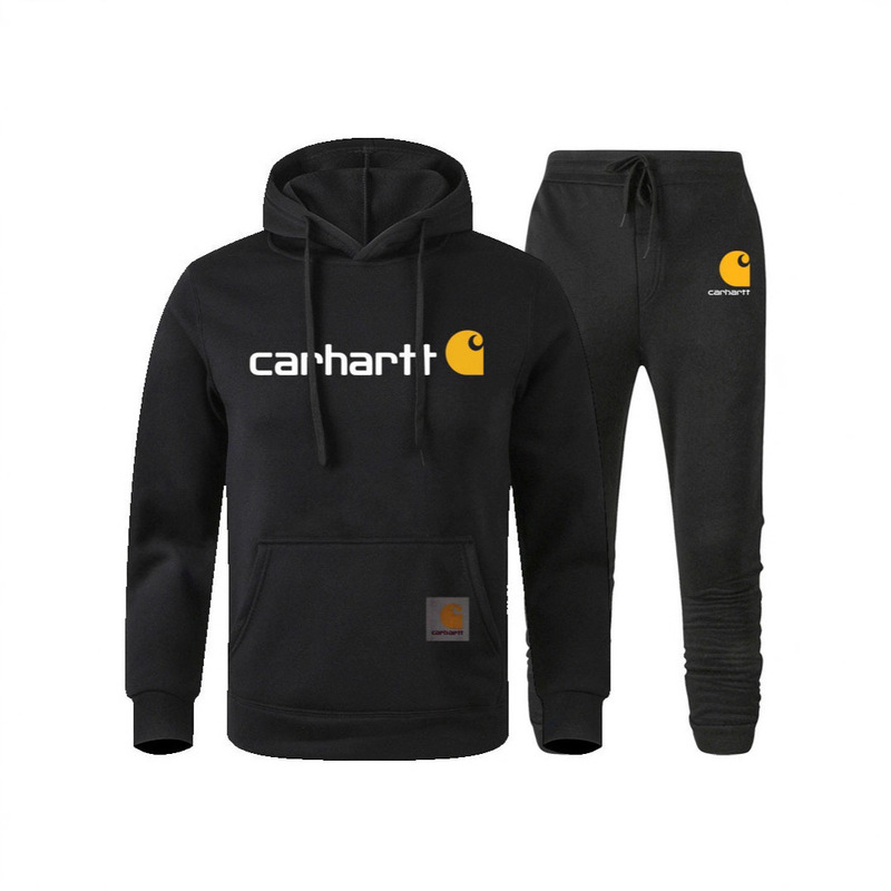 Cross-Border Trendy Brand Carhartt Two-Piece Set of Mango Letter Sports Sweatshirts for Men and Women Plus Velvet Hoodies Wholesale