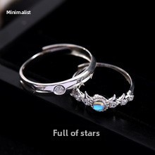 Bague de couple de style coréen pour hommes et femmes, paire de bagues de couple en argent sterling, bijoux de luxe, cadeau de Saint-Valentin_voghion.com