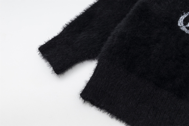 Vêtements pour hommes, design de niche de rue, sens du mohair, marque de mode Spider, style paresseux, pull décontracté ample_voghion.com