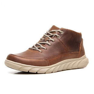 Carter Men's Mid-Top Spring and Autumn New Breathable Trendy British Work Shoes Genuine Leather Casual Shoes Trendy Shoes One Piece
