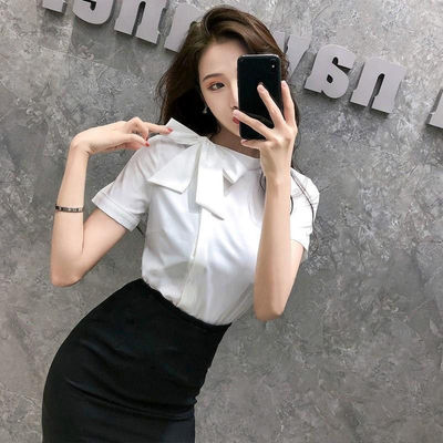 A small minority Light cooked Sense of design shirt fashion Business Suits temperament shirt Self cultivation KTV clothing Female Blue