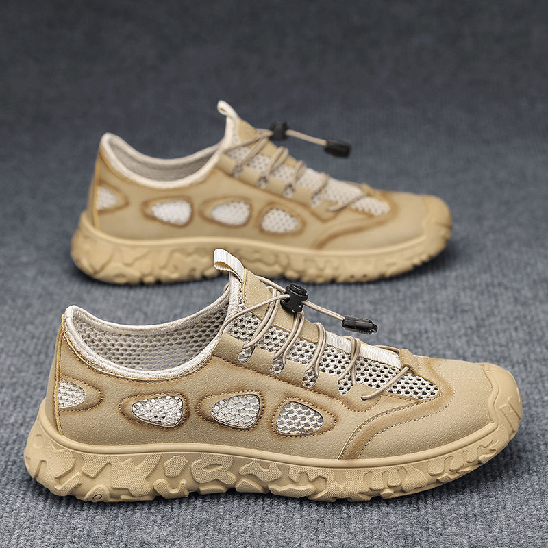 2025 zapatos de hombre de verano nuevos zapatos de red huecos transpirables zapatos de trabajo de hombre zapatos deportivos antideslizantes zapatos casuales de papá