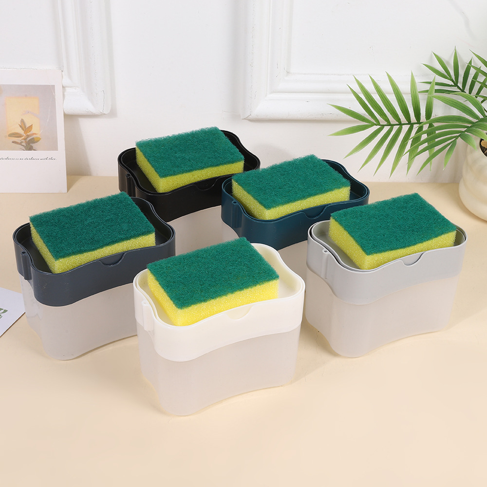 Dishwashing Liquid Soap Dispenser Kitchen Cleaning Pot Brush Automatic Liquid Dispenser Soap Dispenser Scouring Pad Dishwashing Artifact Soap Dispenser
