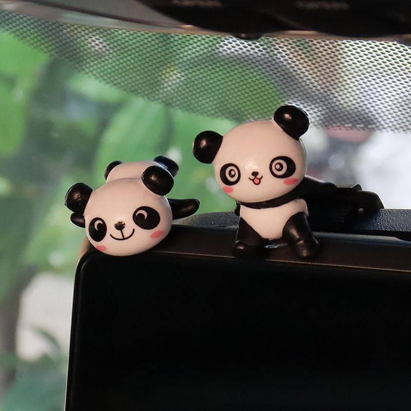 Panda decoración de coche consola central espejo retrovisor lindo de dibujos animados muñeca panda al por mayor