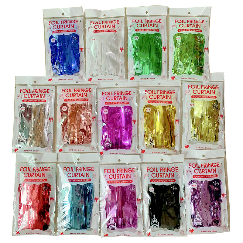 Decoración de fiesta cortina de seda de lluvia boda diseño de cumpleaños pared de fondo luz brillante cortina de seda de lluvia decoración de globos cortina de seda de lluvia