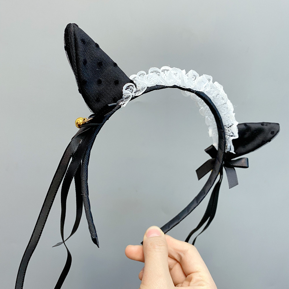Fashion Lace Pointed Ears Long Ribbon Bowknot Headband display picture 1