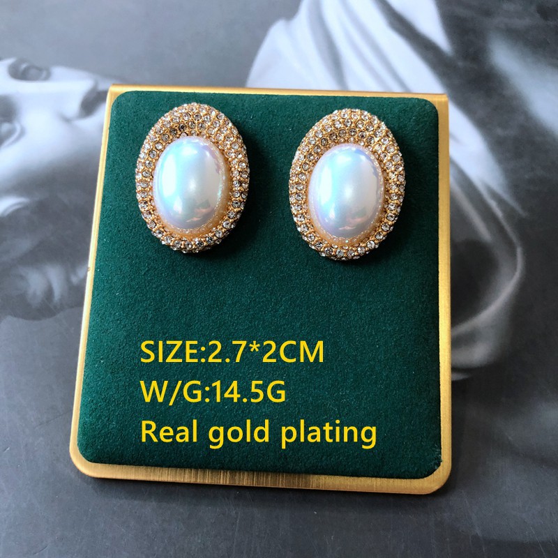 Baroque Pearl Color Gemstone Stud Earrings Wholesale Nihaojewelry display picture 10