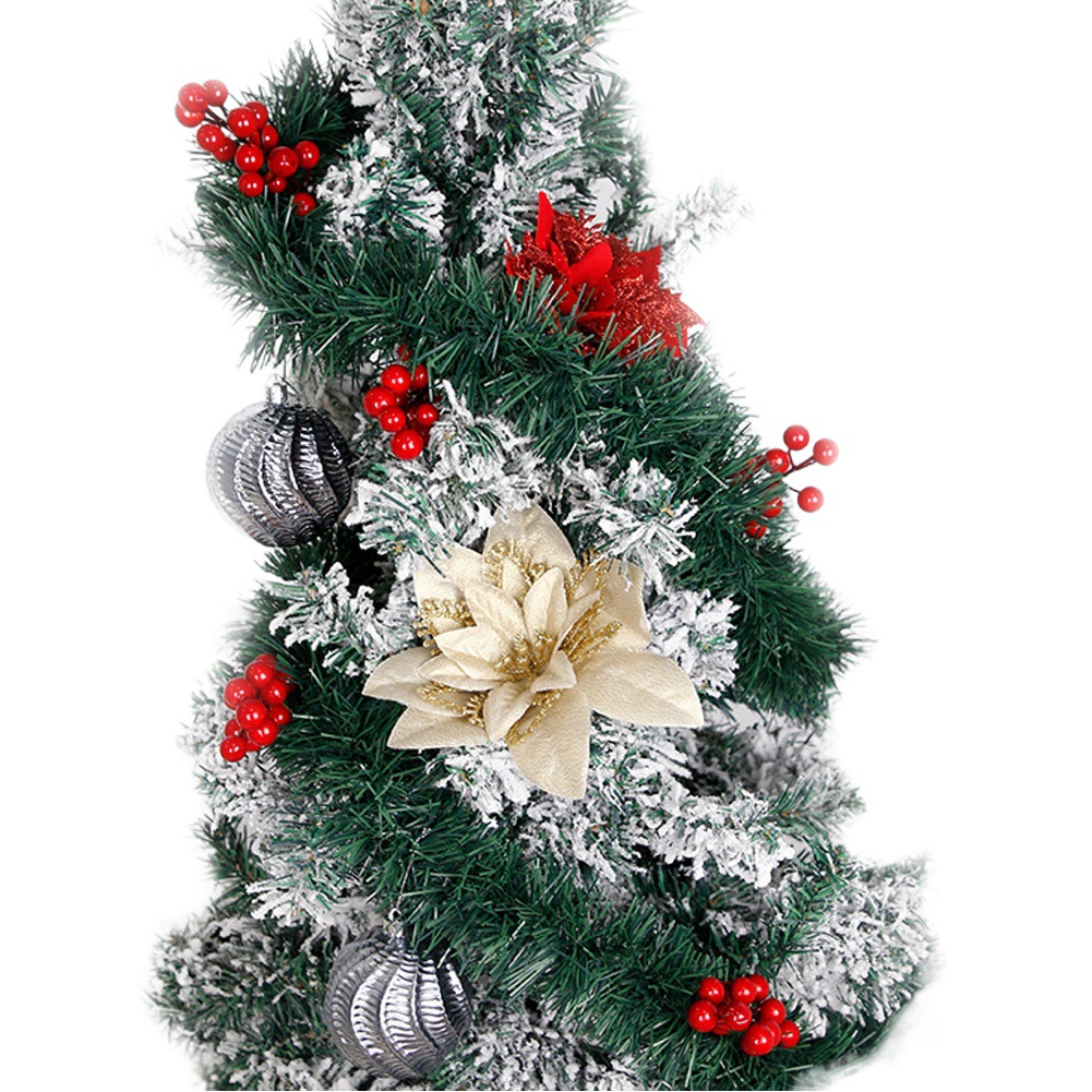 Nueva decoración navideña de ratán para ventana, decoración navideña para árbol de Navidad, adornos colgantes, guirnalda de cinta verde navideña
