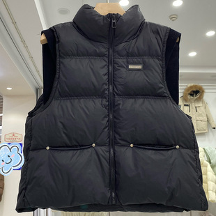 Knitted Sleeve Splicing down Vest for Women 2025 New Fashion Autumn and Winter Design Warm White Duck down Vest Jacket