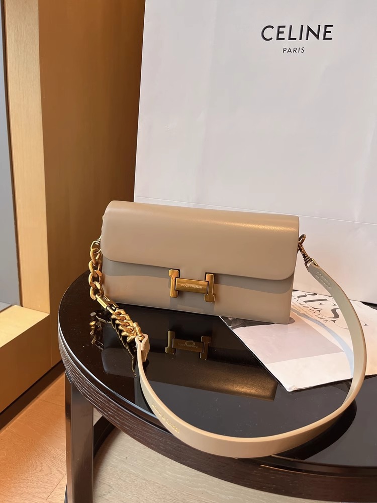 Túi đeo chéo nữ dáng baguette retro sang trọng, quai xích, phong cách thời thượng — Màu đen, Màu đỏ gốm, Màu mơ than chì, Ánh trăng trắng chi tiết 19