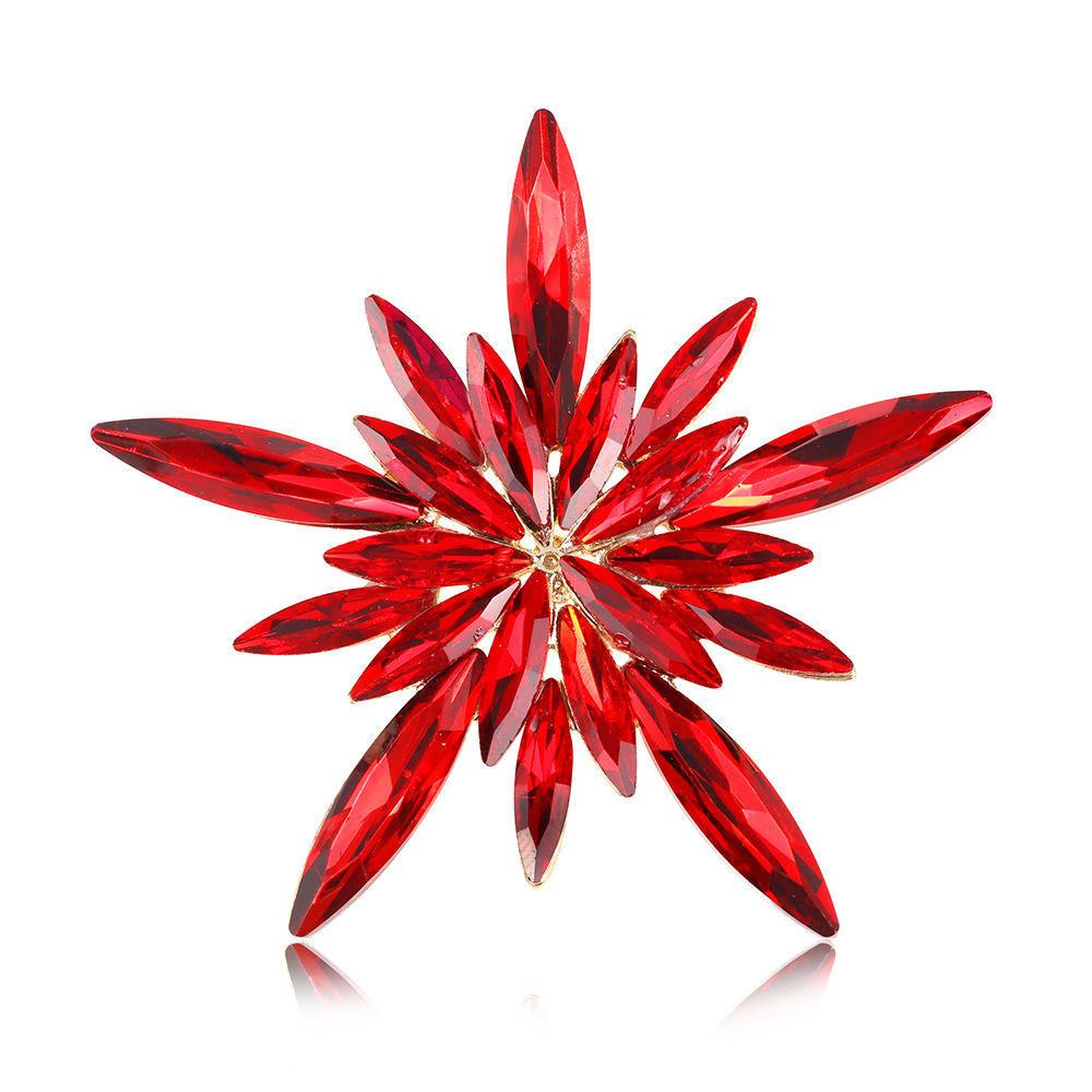 Große Stern-brosche Mit Strass Und Blumen Im Europäischen Stil_voghion.com