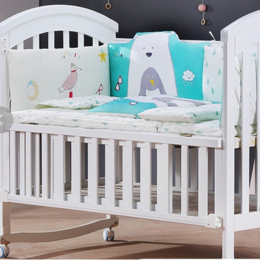 Nuevo juego de ropa de cama para cuna, parachoques anticaídas para cama de bebé, conjunto extraíble y lavable para niños.