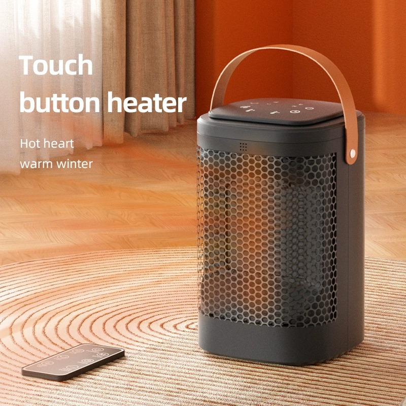 Processing and custom cross-border heating fan remote control touch screen electric timing heating air household desktop shaking head cross-border hot sale