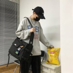 包包女2024秋冬新款潮多兜工装机能单肩包港风原宿大容量斜挎包男