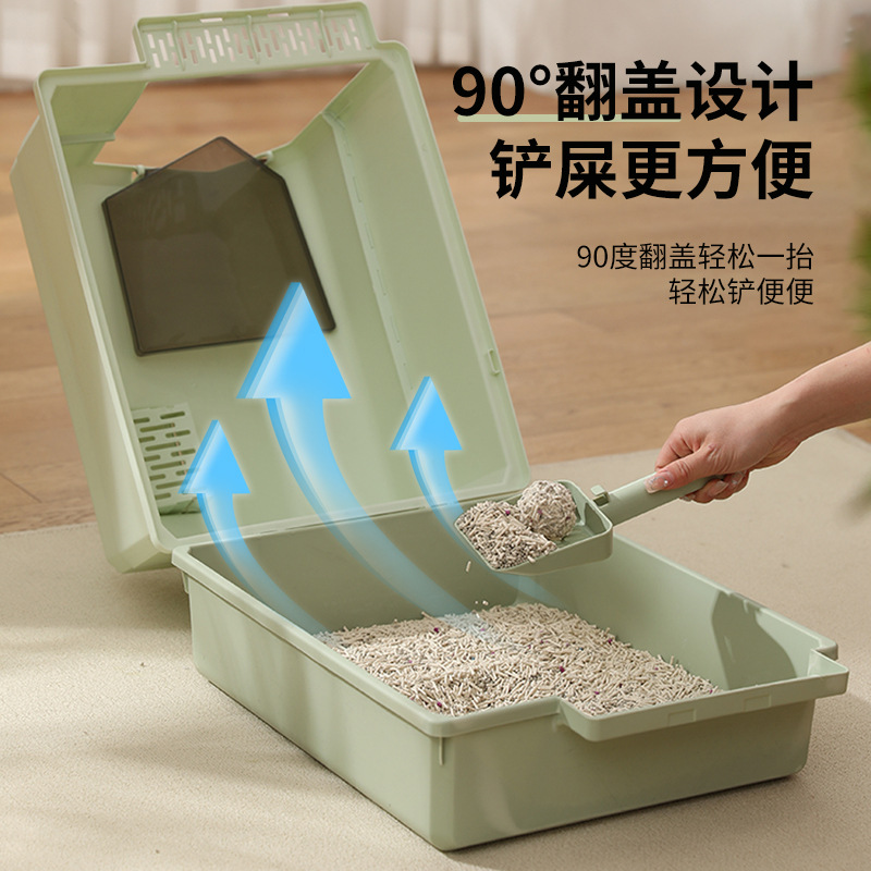 Gran caja de arena para gatos completamente cerrada extraíble gato perro inodoro con puerta mascota gato inodoro suministros para mascotas