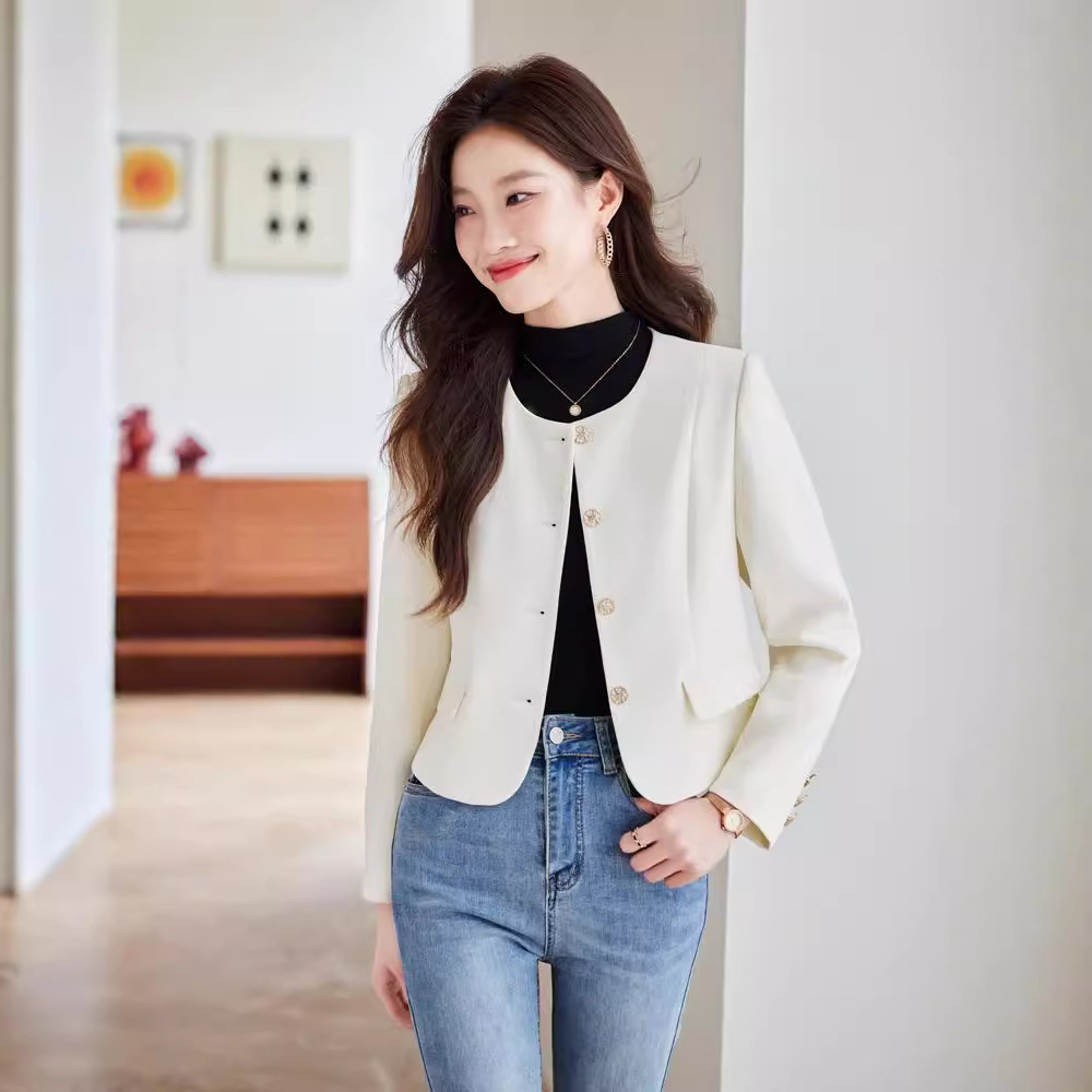 Burgundy autumn elegant classic suit jacket with a round collar