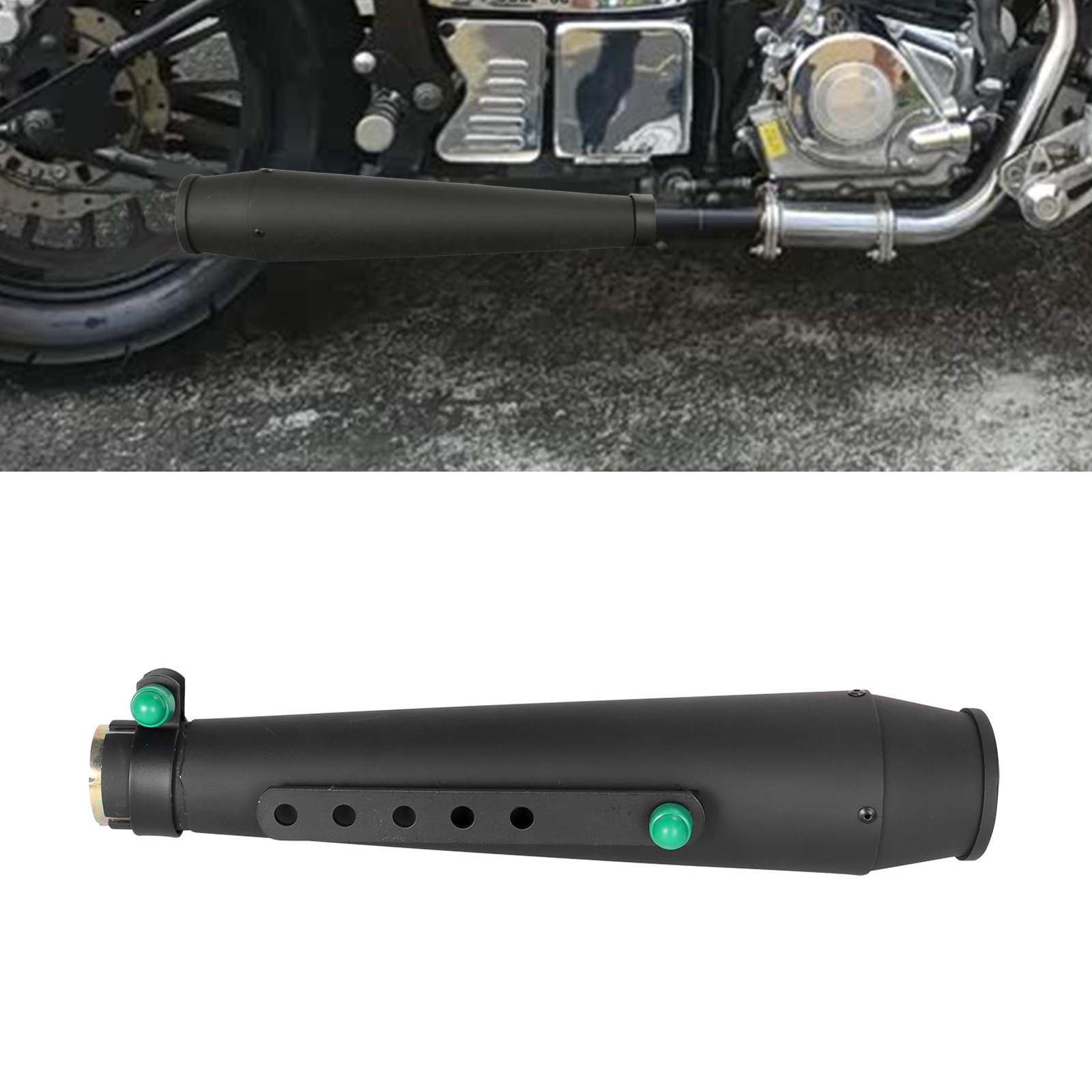 Modified Universal Exhaust Pipe Motorcycle Direct Flow Sound Pipe Tail Section Accessories Suitable for Cruiser Harley