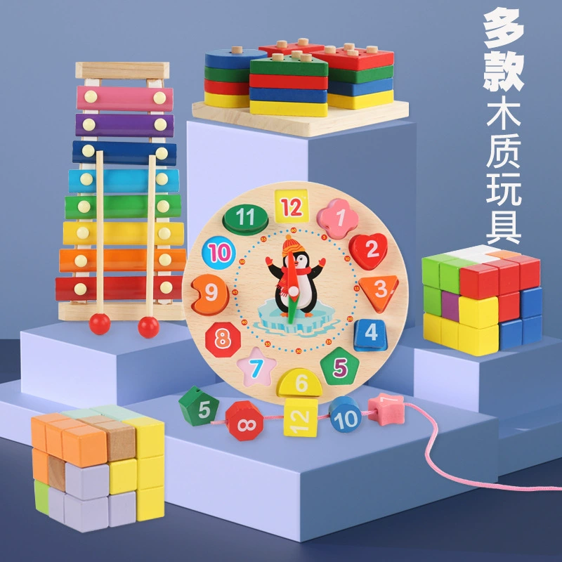 Деревянные восемь звуков струнные часы Радужная Башня Четыре комплекта колонн