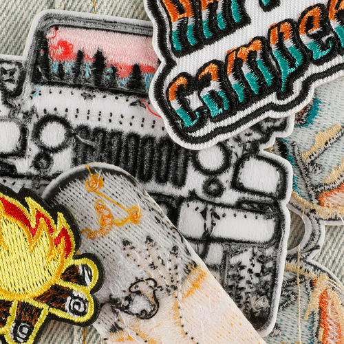 Computer embroidery logo cartoon car glasses embroidery seal logo clothing accessories clothing and hat patches accessories back adhesive tape