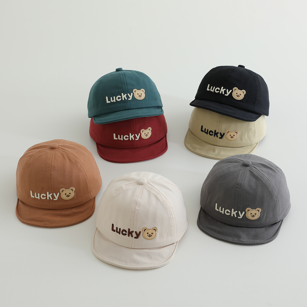 6-24 Meses sombrero para bebés primavera y otoño delgado lindo sombrero de lengua de pato primavera sombrero de béisbol para niños pequeños sombrero de protección solar oso