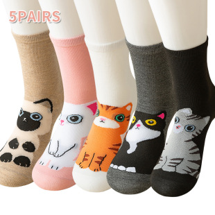 Socks Cute Cartoon Barrel Animal New Pattern Foreign Trade Explosions Women's Socks Four Seasons Cat Barrel Stockings Women