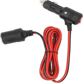 12-24V车载点烟器母座电源线延长线 15A汽船配件带开关点烟头接线