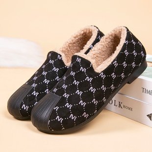 Soft-Soled Plus Velvet Beanie Shoes for Women in Winter New Warm Slip-On Casual Cotton Shoes Non-Slip Furry Shoes Dropshipping