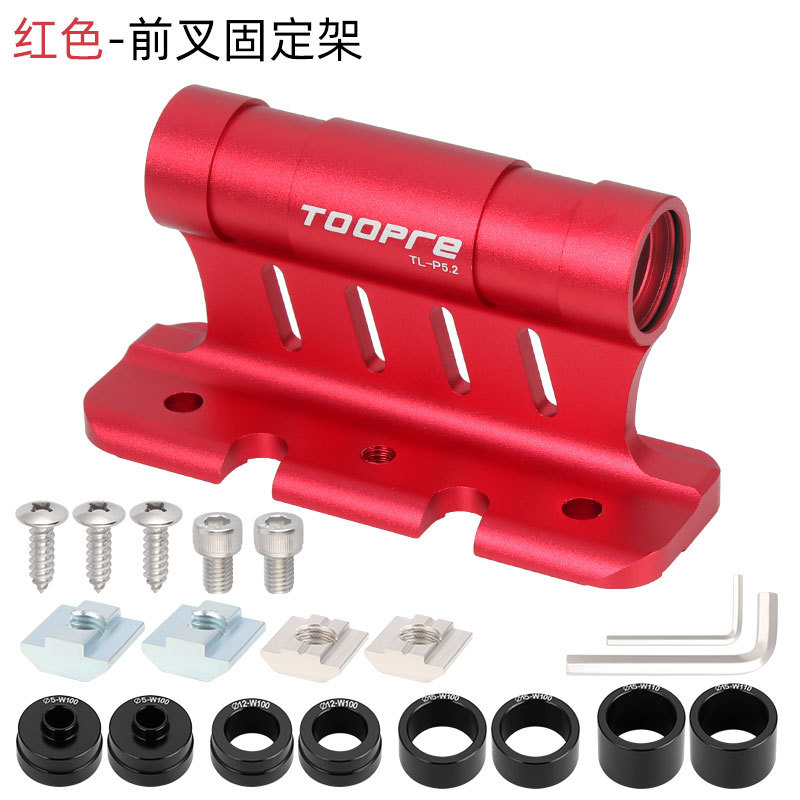 Red bike fork, clips included