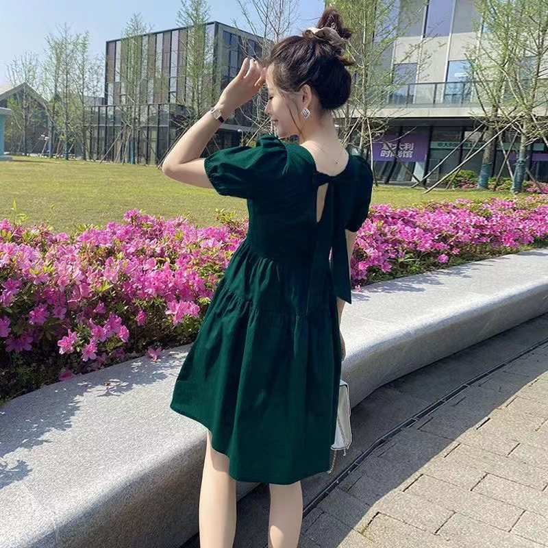 Summer long dress with bow