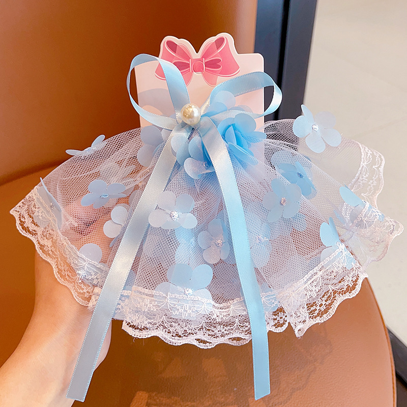 2024 nueva horquilla para niños, cinta de encaje de súper hada, horquilla de lazo, clip superior de temperamento de niña, tocado de niña