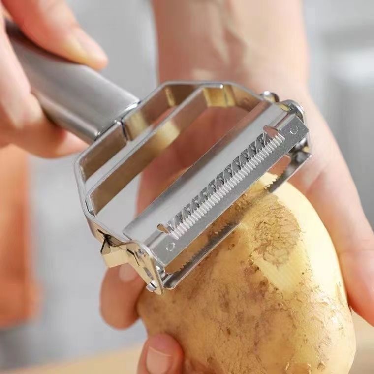 ステンレス鋼の皮むきナイフ家庭用多機能スクレーパー果物野菜瓜削りジャガイモの皮むき器削り器の神器|undefined