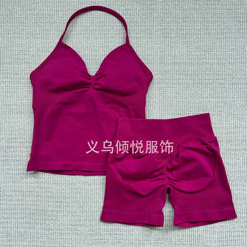 AliExpress venta caliente DFYNE nuevo fitness yoga traje deportivo chaleco halter sujetador pantalones cortos traje mujer