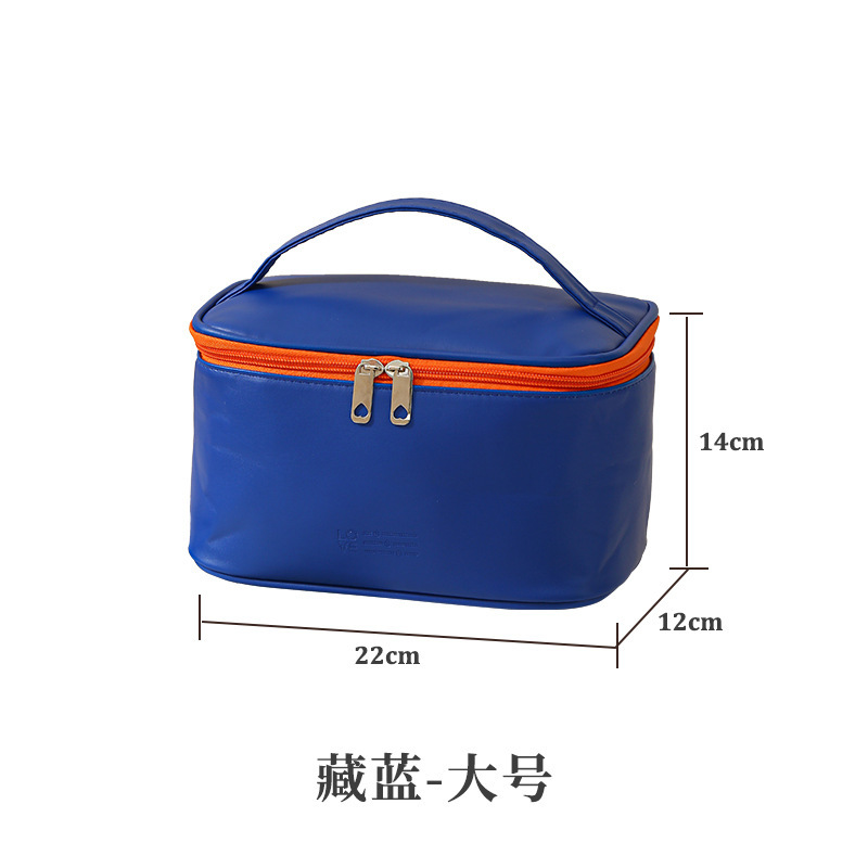 Bolsa de maquillaje de alta calidad impermeable PU cuero bolsa de cosméticos portátil con cremallera almacenamiento facial
