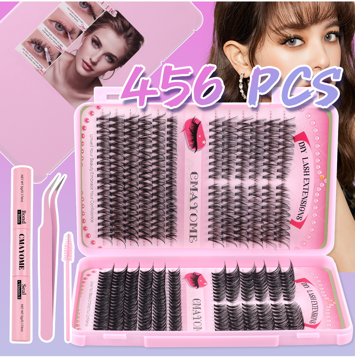Natural Cluster Eyelashes Diy Segmental Faux Eyelash Extensions_voghion.com