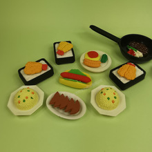卡通日本料理食物造型创意橡皮擦文具拼装小学生幼儿园无屑环保礼