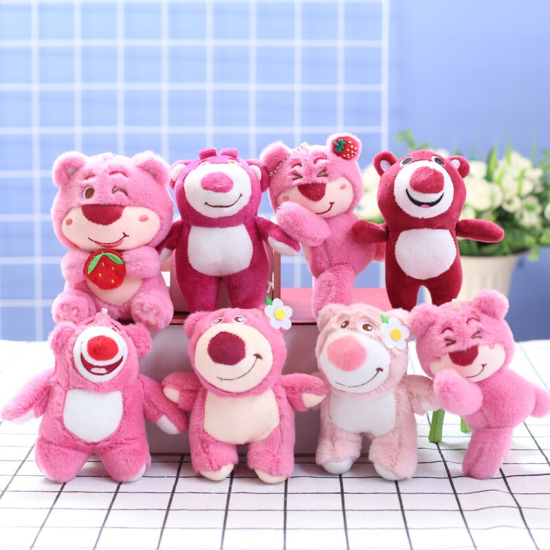 Internet Celebrity Couple Dolls, Strawberry Bear Plush Toys, Doll Pendants, Bag Charms, Gifts for Girlfriends, Wholesale for Children, Cute