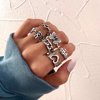 Shining diamond inlaid butterfly ring Women's joint ring nodes ring ring retro angel skeleton love snake ring