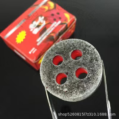 50mm4孔20 片纯苹果木速燃炭水烟炭户外烧烤炭无烟引燃炭可定制